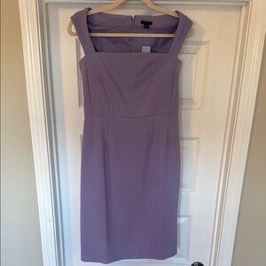 Purple Sheath Midi Dress with Square Neck for Cocktail